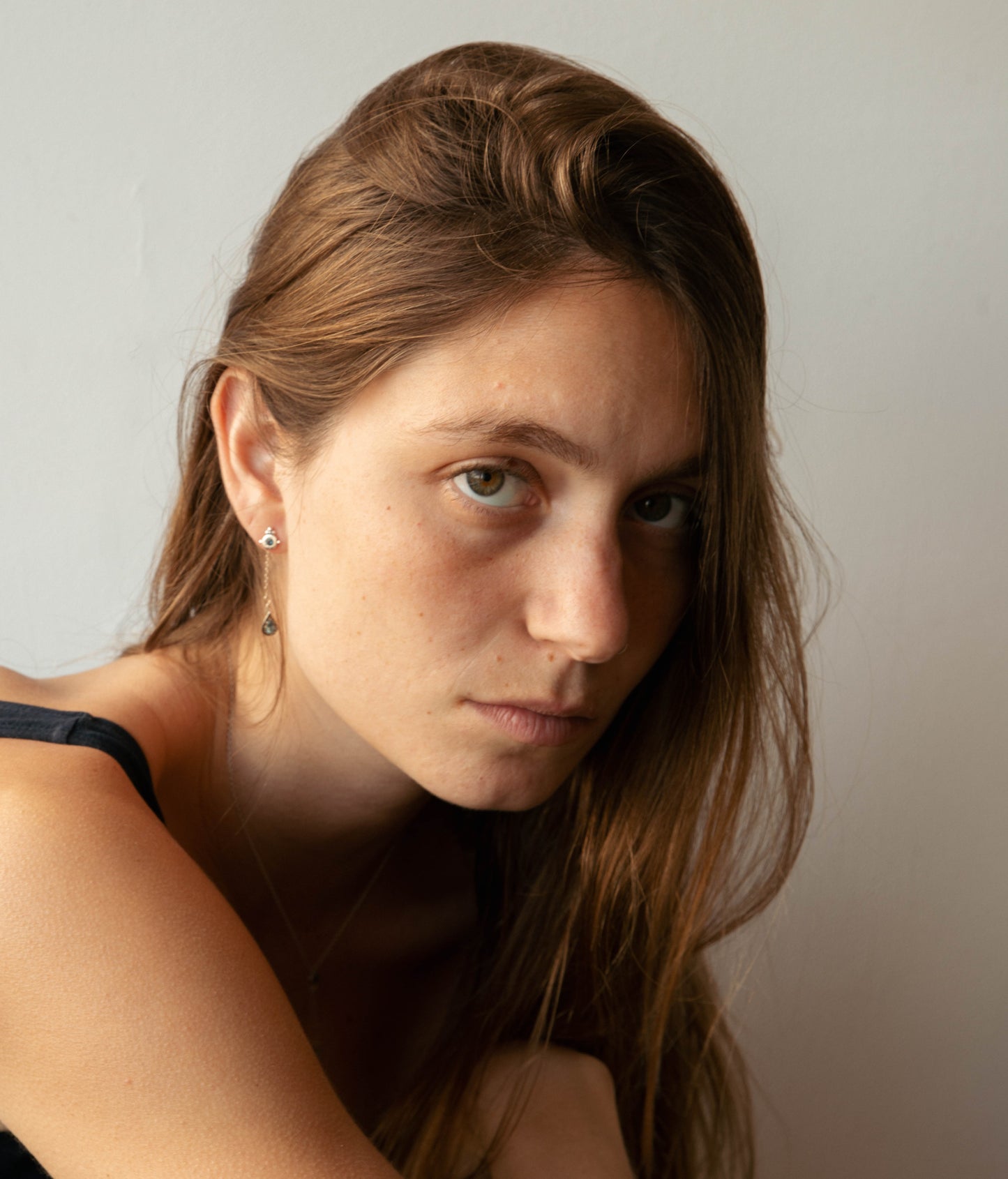 עגילי טיפות כחולות